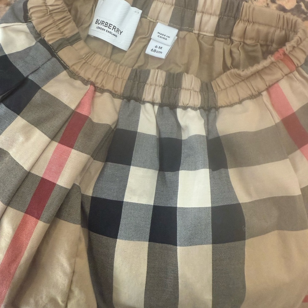 Burberry Plaid Skirt in Black, Red, and Tan